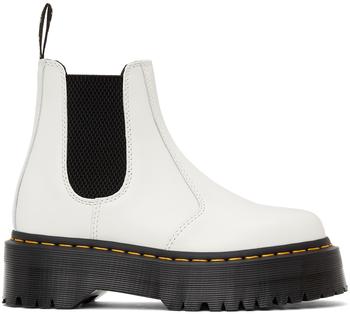 dr. martens切尔西北京, Dr. Martens | White Quad Platform Chelsea Boots商品图片 5折, 满2件减$5, 满减