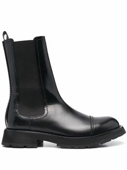 推荐Alexander Mcqueen Mens Black Leather Ankle Boots商品