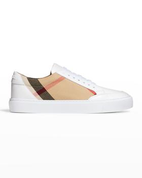 burberry鞋新款, Burberry | New Salmond Check Leather Sneakers商品图片 