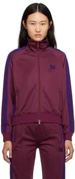 推荐Burgundy Striped Track Jacket商品