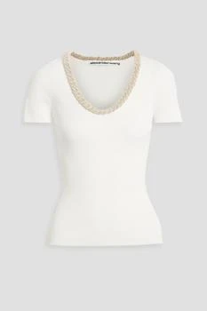 推荐Chain-embellished ribbed-knit top商品