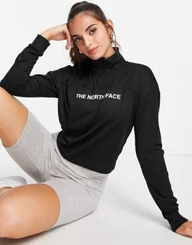推荐The North Face Training Mountain Athletic 1/4 zip fleece in black商品