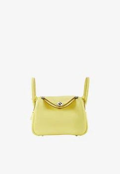 Hermes | Mini Lindy 20 in Limoncello Clemence with Palladium Hardware 