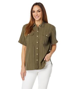 Madewell | Lightspun Short-Sleeve Flap-Pocket Shirt in Stripe商品图片,5.5折