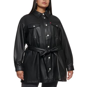 李维斯外套, Levi's | Trendy Plus Size Belted Jacket商品图片 8.6折×额外7折, 额外七折