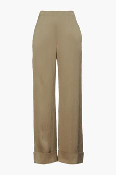 ROLAND MOURET, ROLAND MOURET | Fraser hammered silk-blend satin wide-leg pants商品图片 2.9折