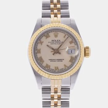推荐Rolex Ivory 18K Yellow Gold and Stainless Steel Datejust 69173 Automatic Women's Wristwatch 26mm商品