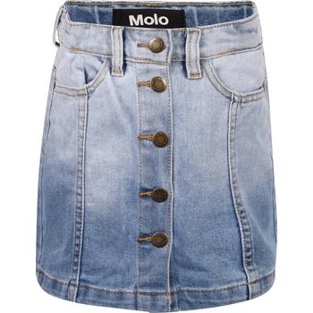 推荐Sun blasted effect denim skirt in blue商品