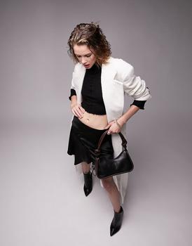 Topshop | Topshop wrap belted maxi coat in ivory商品图片,7.5折