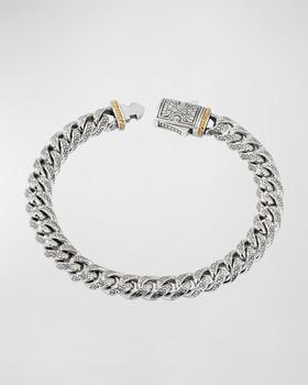商品Konstantino | Men's Engraved Silver Chain Bracelet with 18k Gold,商家Neiman Marcus,价格¥5653图片