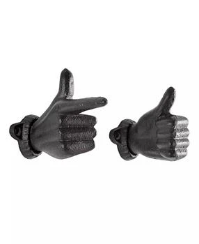 Danya B | "Thumbs Up Pointing Finger" Cast Iron 2-Piece Wall Mount Hook Set,商家Macy's,价格¥240