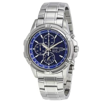 Seiko | Solar Alarm Chronograph Blue Dial Men's Watch SSC141,商家Jomashop,价格¥1480
