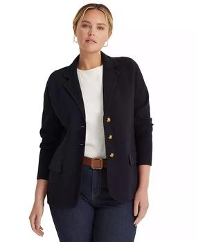 Ralph Lauren | Women's Plus Size Combed Cotton Single-Breasted Blazer,商家Macy's,价格¥1018