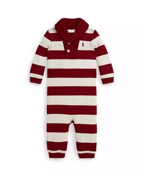 Ralph Lauren | Baby Boys Striped Estate-Rib Cotton Coverall,商家Macy's,价格¥405