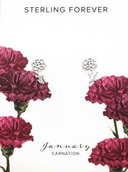 商品Sterling Forever | Sterling Silver Birth Flower Earring Studs - January,商家Premium Outlets,价格¥76图片