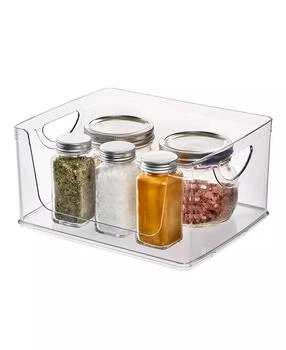 iDesign | Plastic Cabinet and Pantry Storage Bin with Integrated Handles-10 x 8 x 3, Clear Bin,商家Macy's,价格¥98