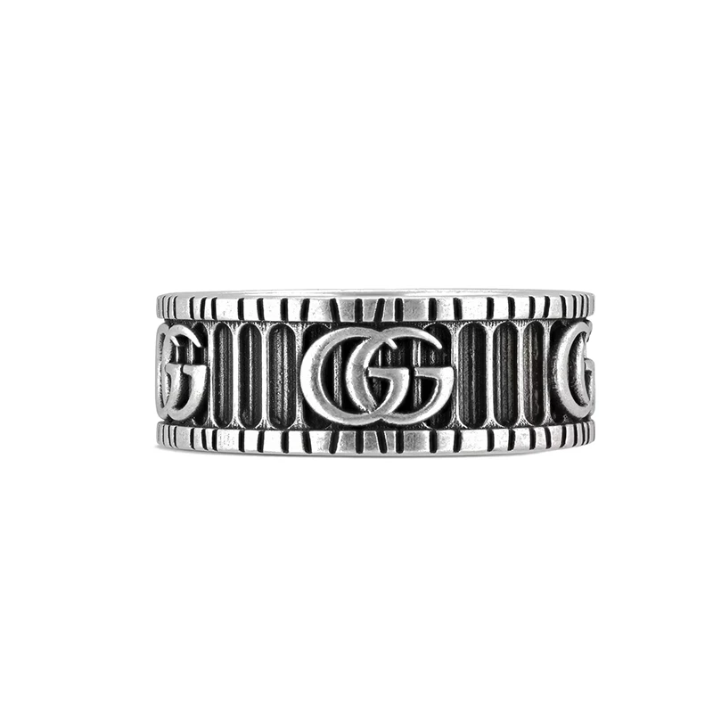 Gucci | GUCCI/古驰 22春夏新款 纯银做旧双G和条纹图案戒指,商家VP FRANCE,价格¥2212