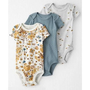 Carter's | Baby Girls Assorted Organic Cotton Bodysuits, Pack of 3 独家减免邮费