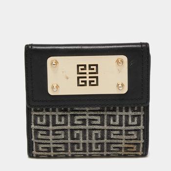 纪梵希包, [二手商品] Givenchy | Givenchy Grey/Black Monogram Canvas Compact Wallet商品图片 7折
