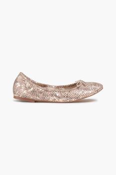 sam edelman felicia, Sam Edelman | Felicia metallic snake-effect leather ballet flats商品图片 5.5折