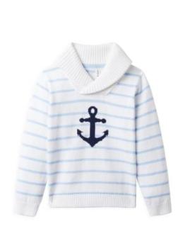 商品Janie and Jack | Little Boy's Nautical Striped Shawl Sweater,商家Saks OFF 5TH,价格¥189图片