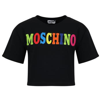 推荐Black Cropped Multicoloured Logo T Shirt商品