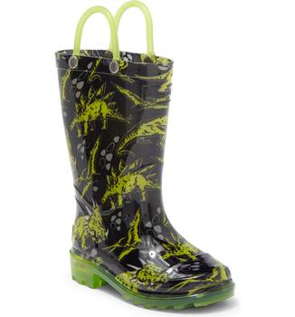 商品Kids' Sketch Dino Light-Up Lug Waterproof Rain Boot图片
