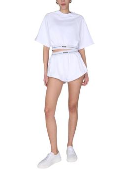 推荐Msgm Women's White Other Materials T-Shirt商品