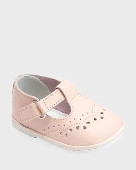 L'Amour Shoes | Girl's Birdie Leather T-Strap Brogue Mary Jane, Baby,商家Neiman Marcus,价格¥316