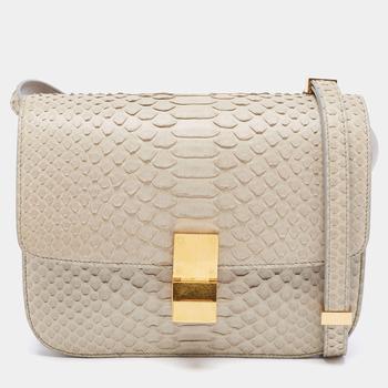 celine box好用吗, [二手商品] Celine | Celine Grey Python Medium Classic Box Shoulder Bag商品图片 8.8折, 满1件减$100, 满减