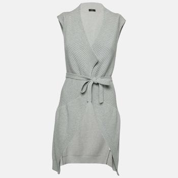 max mara weekend好用吗, [二手商品] Weekend Max Mara | Weekend Max Mara Grey Wool Belted Sleeveless Cardigan M商品图片 5.3折