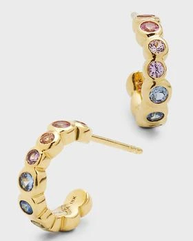 Ippolita | 18K Starlet Tiny Hoop Earrings with Rainbow Sapphires,商家Neiman Marcus,价格¥13731