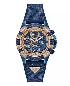 GUESS | Women's Multi-Function Blue Denim/Silicone Watch 39mm,商家Macy's,价格¥1561