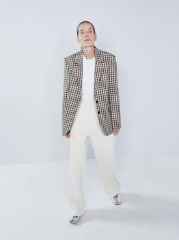 推荐Fitted-shoulder wool-blend tailored jacket商品