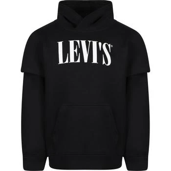 推荐Logo hoodie with sewn in sleeves in black商品
