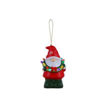 商品Gnome with Wreath Mini Ceramic Figures Holiday Decor图片