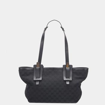 [二手商品] Gucci | Gucci Black GG Canvas Tote Bag商品图片,9.5折