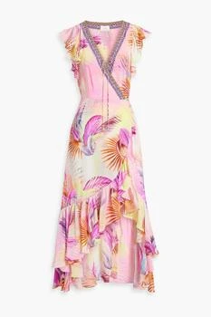 Camilla | Ruffled printed silk crepe de chine maxi wrap dress 5.0折