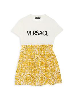 商品Versace | Little Girl's & Girl's Logo & Baroque Print Jersey Dress,商家Saks Fifth Avenue,价格¥2719图片