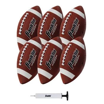 Franklin | Junior Rubber Football Set - 6 Pack - Inflation Pump Included 