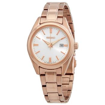 美国精工女表, Seiko | Classic Quartz White Dial Rose Gold-tone Ladies Watch SUR630P1商品图片 5.8折