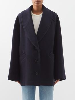 推荐Shawl-collar wool-blend short coat商品