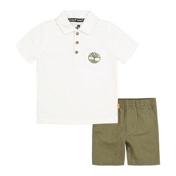 商品Little Boys Logo Polo Shirt and Twill Shorts, 2 Piece Set图片