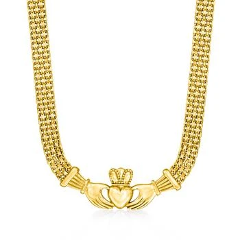 Ross-Simons | Ross-Simons 18kt Gold Over Sterling Bismark-Link Claddagh Necklace 6.6折起, 独家减免邮费