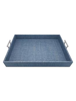 商品Mariposa | Faux Grasscloth Metal Handled Tray,商家Saks Fifth Avenue,价格¥1667图片