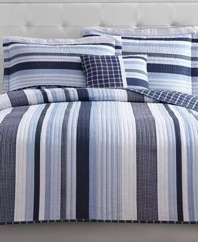 Macy's | Mason Reversible 3-Pc. Stripe Twin Quilt Set,商家Macy's,价格¥202