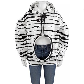 burberry卫衣, Burberry | Ladies Monochrome Cut-out Detail Watercolour Print Cotton Hoodie商品图片 6.9折