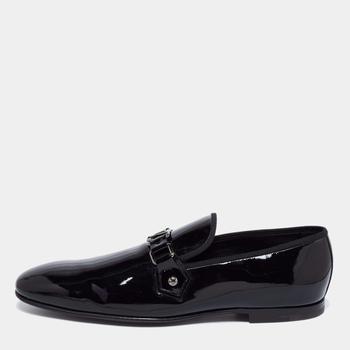 lv男鞋, Louis Vuitton | Louis Vuitton Black Patent Leather Hockenheim Slip On Loafers Size 44.5商品图片 