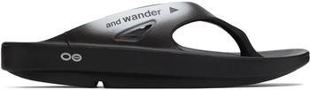 And Wander | Black OOFOS Edition Recovery Sandals商品图片,