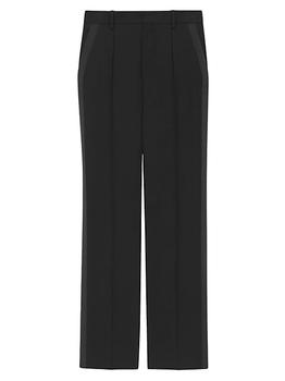 商品Yves Saint Laurent | High-waisted Tuxedo Pants In Grain De Poudre,商家Saks Fifth Avenue,价格¥12225图片
